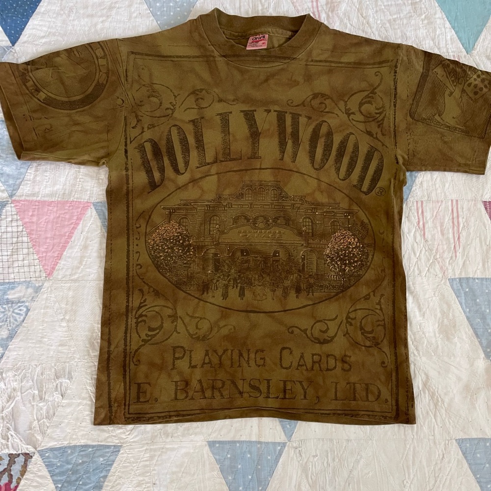 Authentic Original Vintage Olive Green Dollywood Dolly Parton Tee